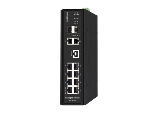 F6-5800-M2GT8GTP2XS Managed 2*10G OPT and 2*GE Tx and 8 Giga PoE Industrial Switch