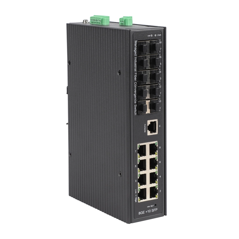 F6-5800-M8GTP10GS Managed 10 1G OPT and 8 GE PoE Industrial Switch