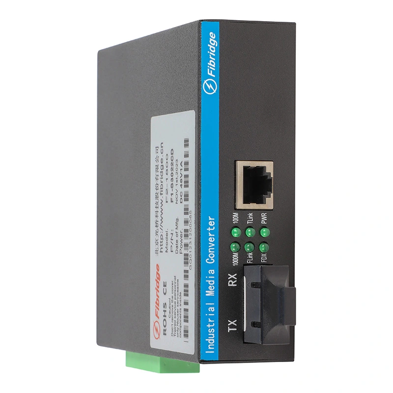 DIN-RAIL Unmanaged 1-Port 1000M Fx + 1-Port 1000M Tx Industrial Switch